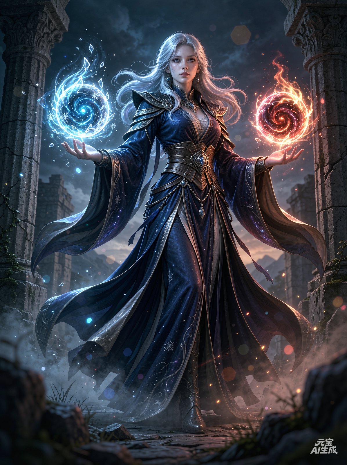 圣淘沙游戏中心：元素法师写实立绘，冰火双系魔法